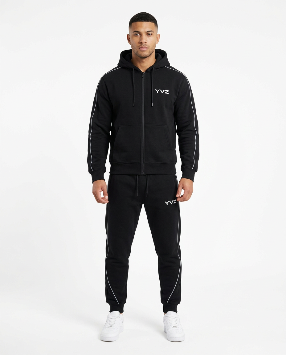 Model in het YVZ trainingspak, voorkant